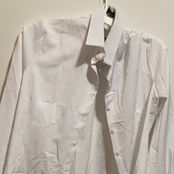 Women's Long Sleeve White Button Down - for work, dress up, formal / casual - Picture 3 of 16